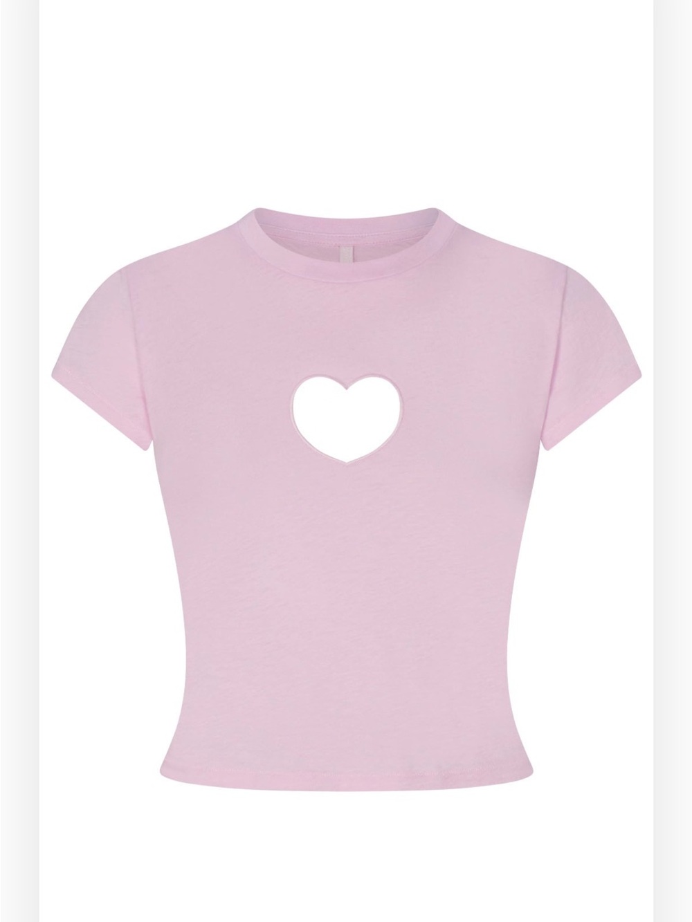 SKIMS Worn in Jersey Heart Baby Tee Pink -Baby Pink BNWT